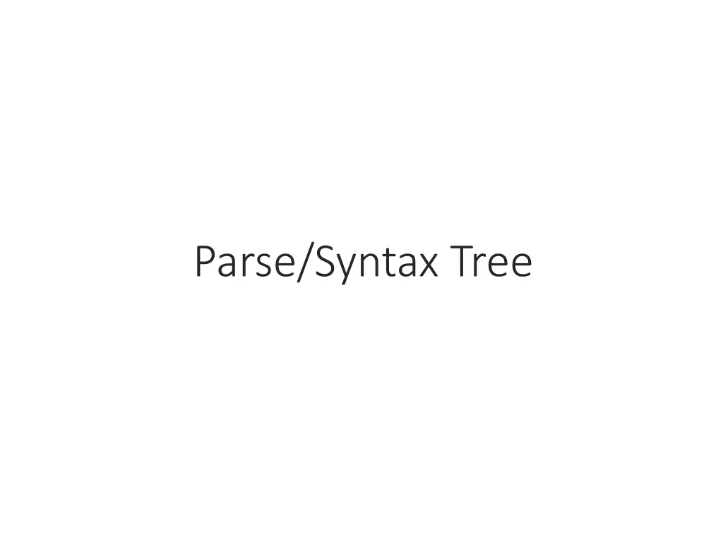 parse syntax tree