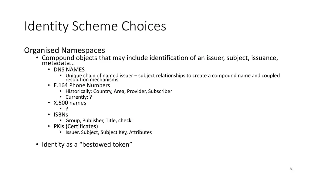 identity scheme choices 1
