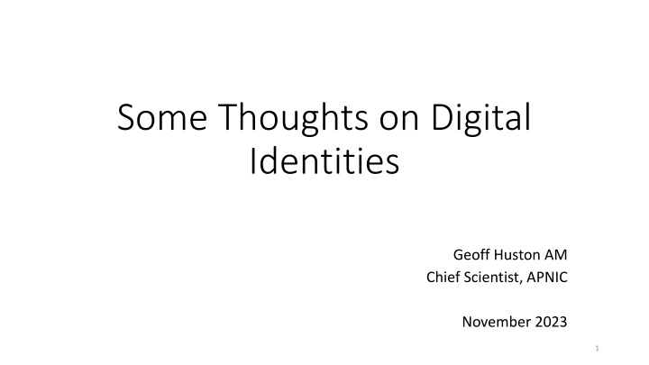 some thoughts on digital identities