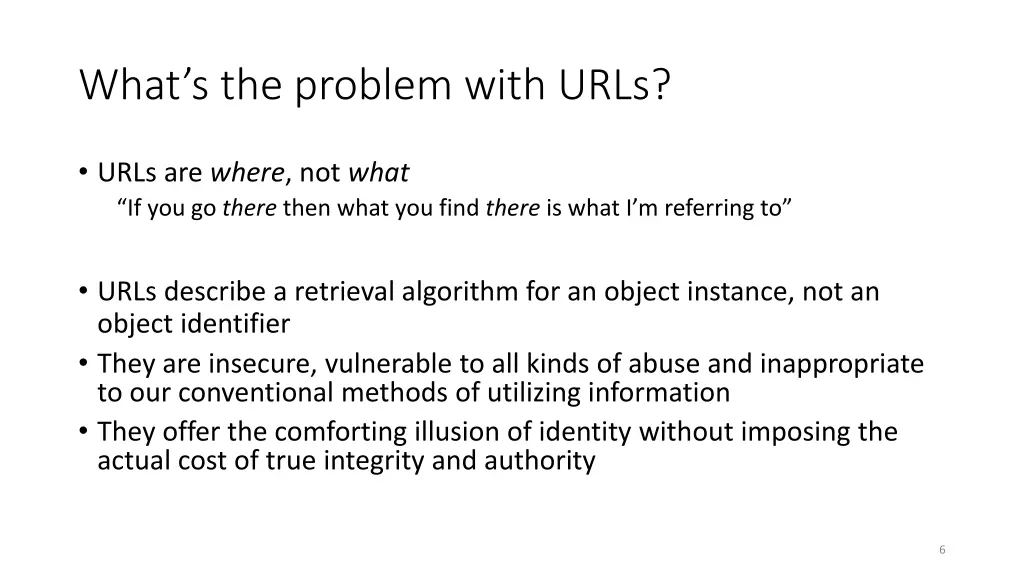 what s the problem with urls
