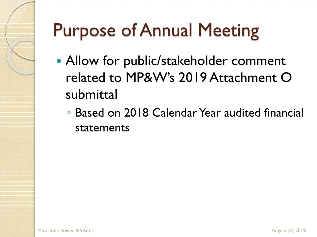 purpose of annual meeting