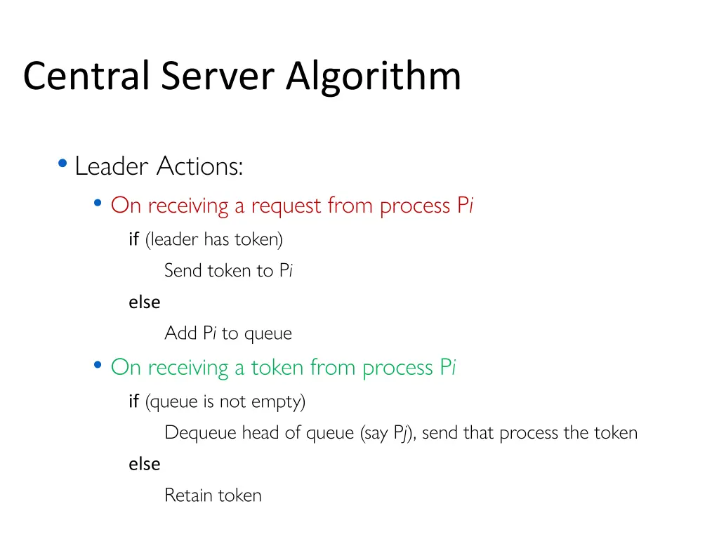 central server algorithm 1