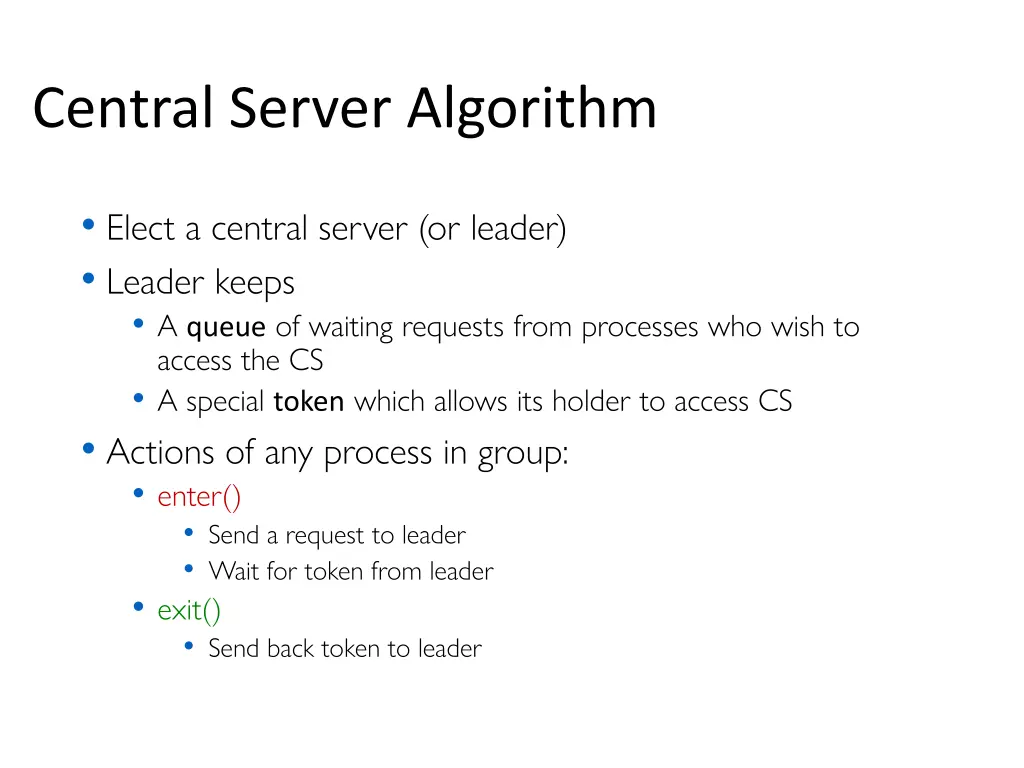 central server algorithm