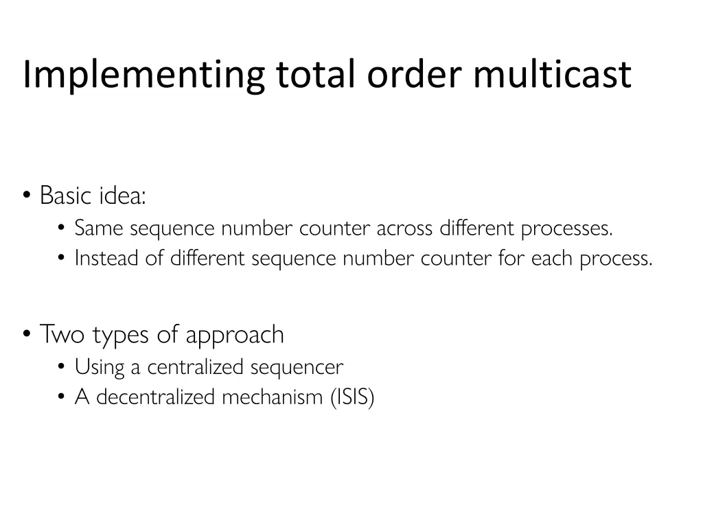 implementing total order multicast