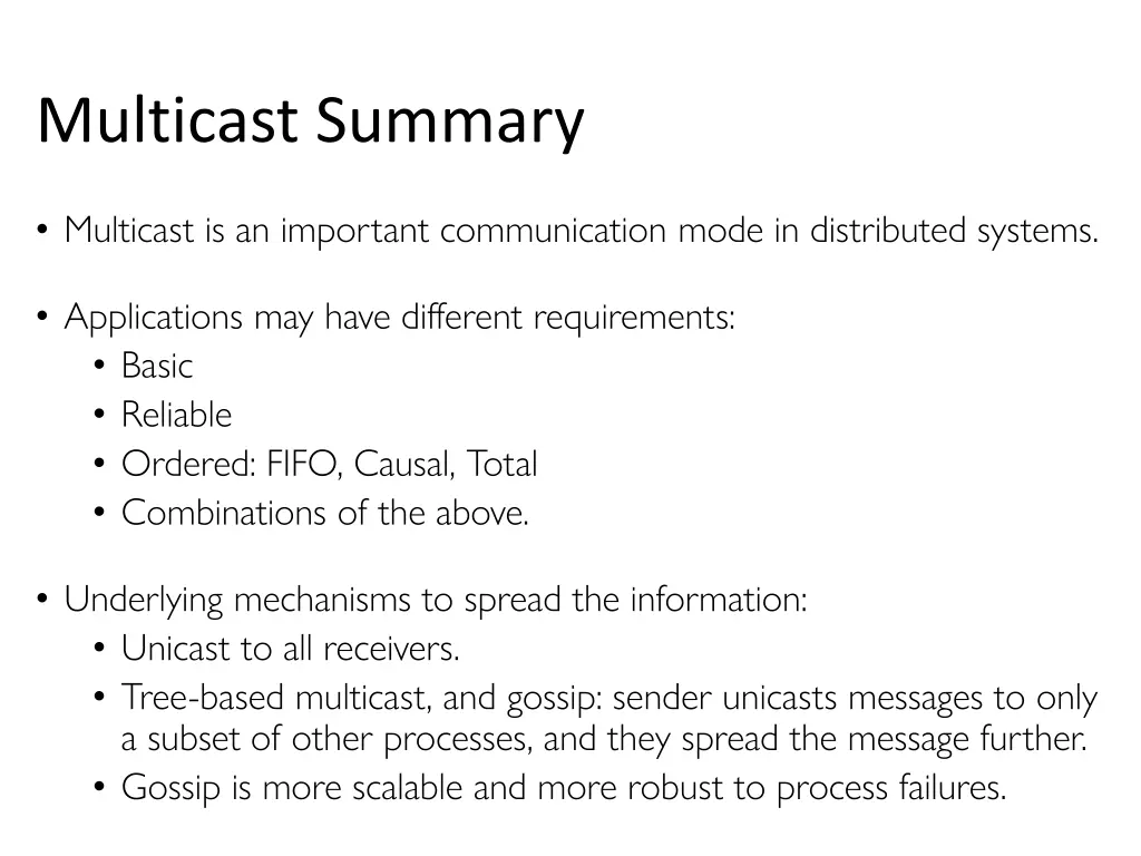 multicast summary