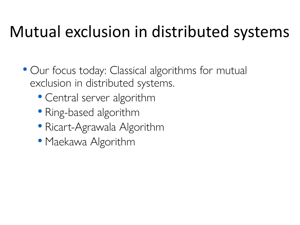 mutual exclusion in distributed systems 1