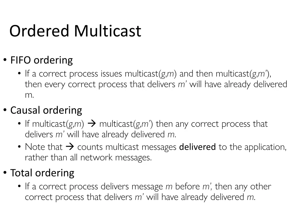 ordered multicast 1
