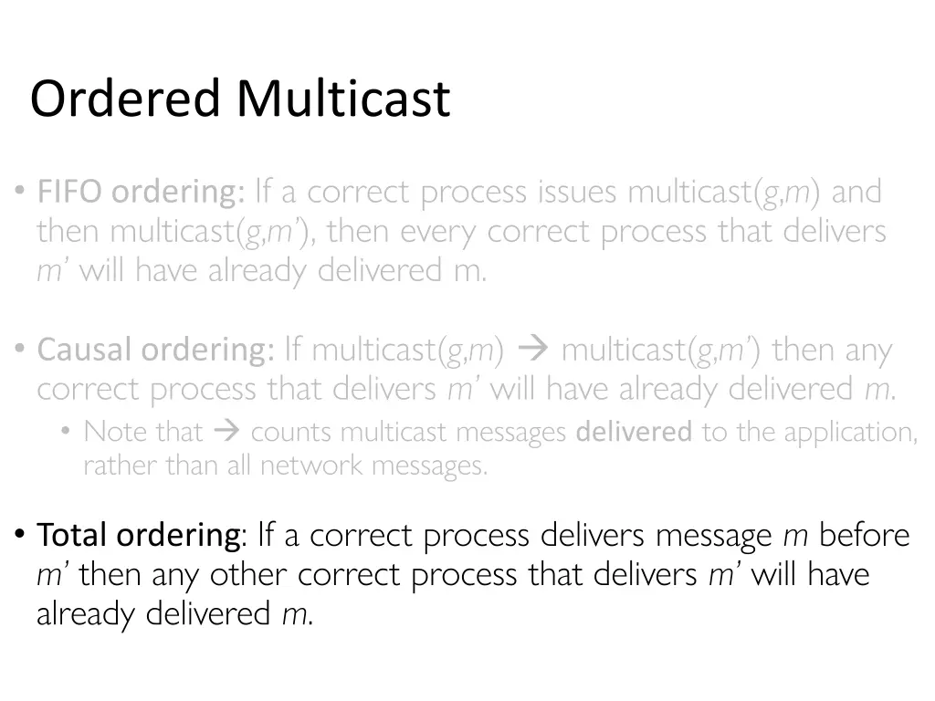 ordered multicast