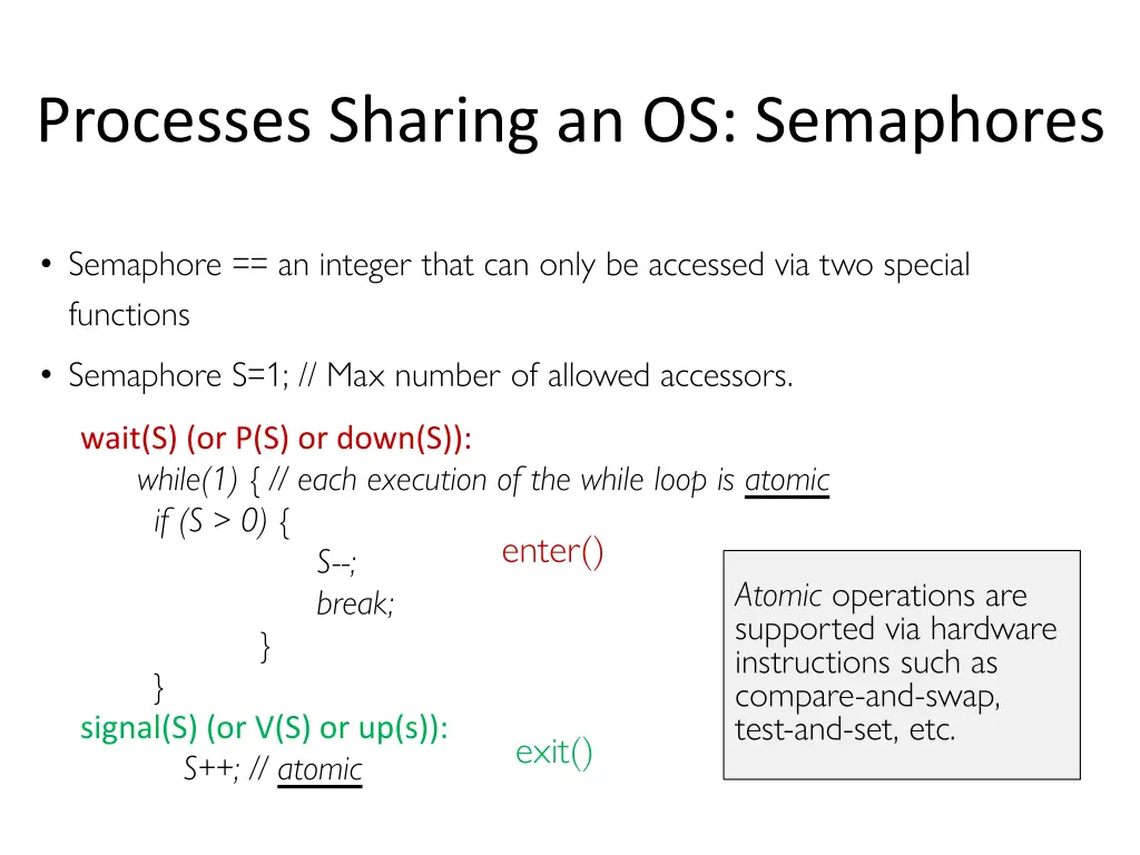 processes sharing an os semaphores