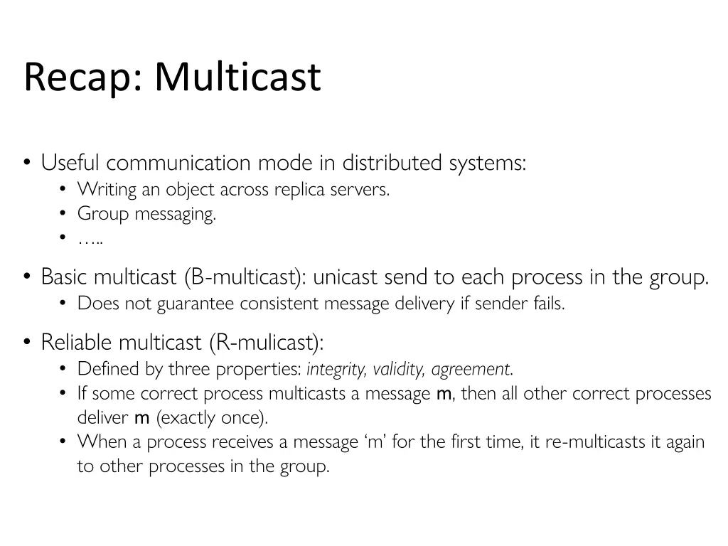 recap multicast