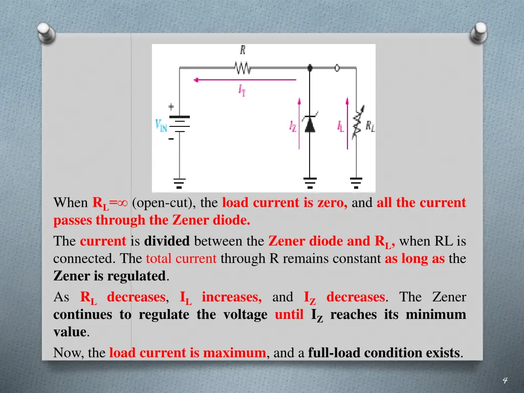when r l open cut the load current is zero