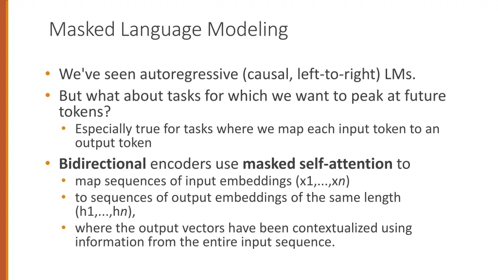 masked language modeling