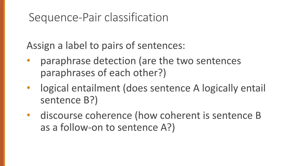 sequence pair classification
