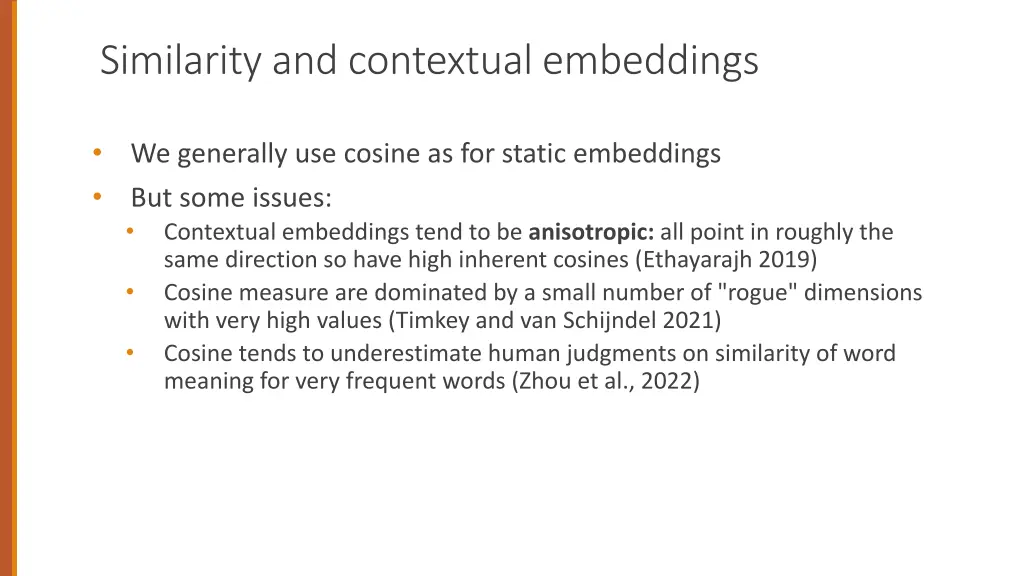 similarity and contextual embeddings