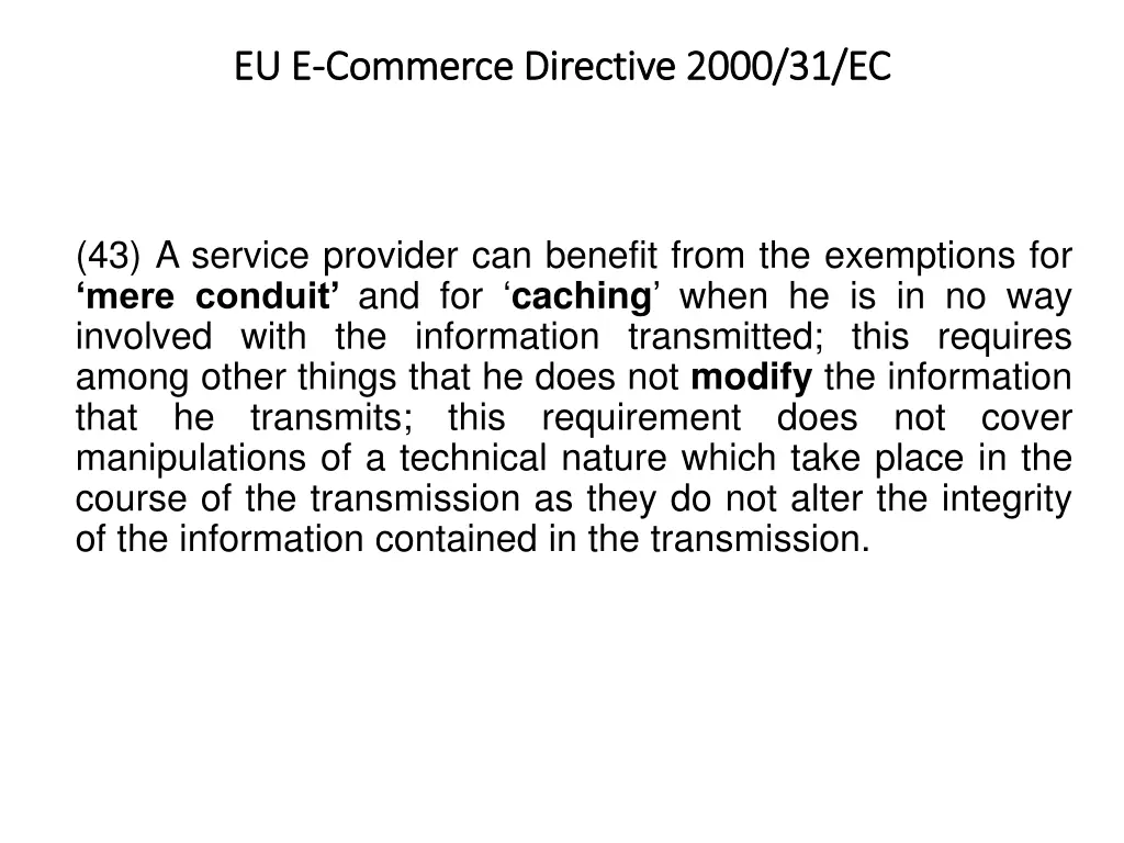 eu e eu e commerce directive 2000 31 ec commerce 2