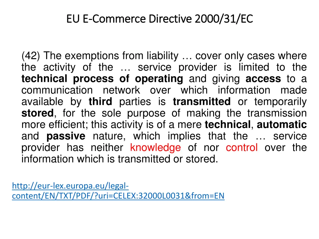 eu e eu e commerce directive 2000 31 ec commerce