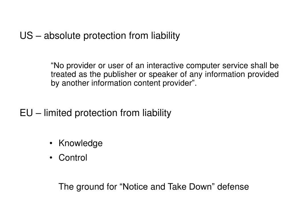 us absolute protection from liability