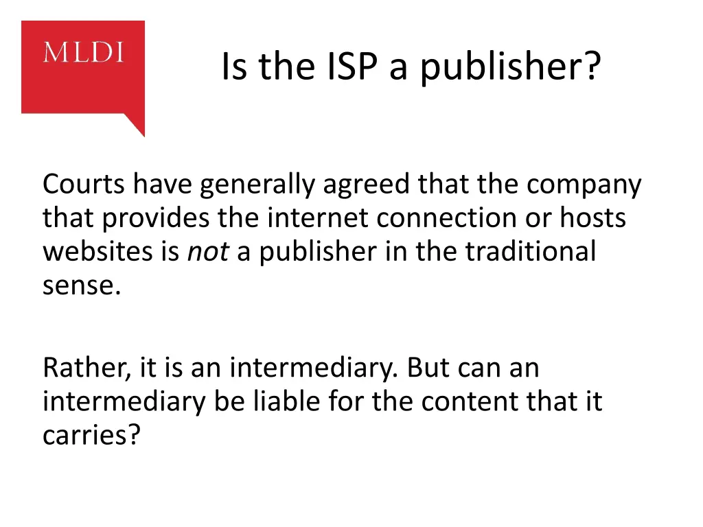 is the isp a publisher