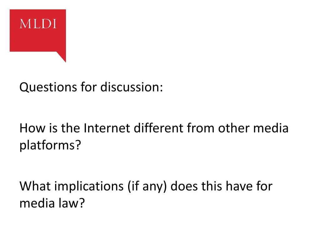 questions for discussion