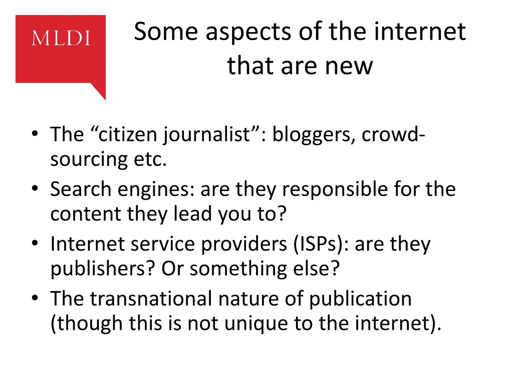 some aspects of the internet that are new