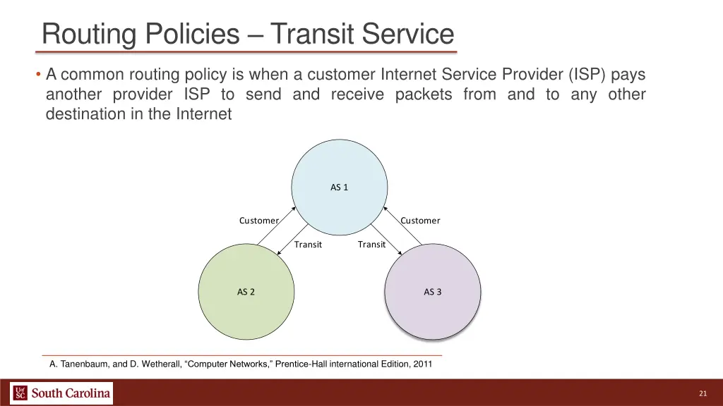routing policies transit service