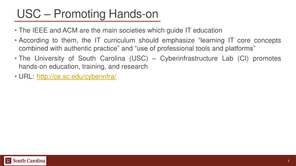 usc promoting hands on