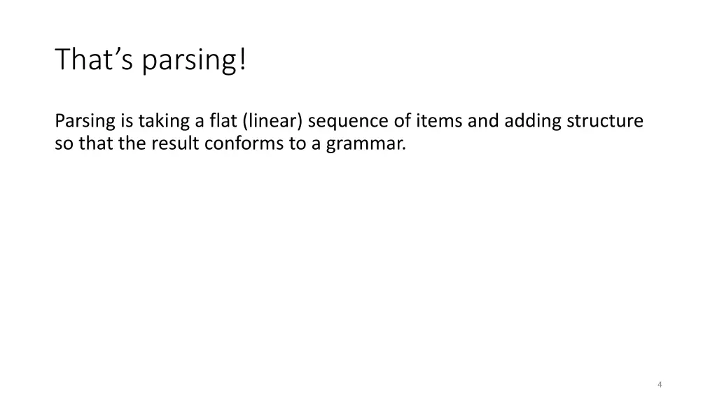 that s parsing