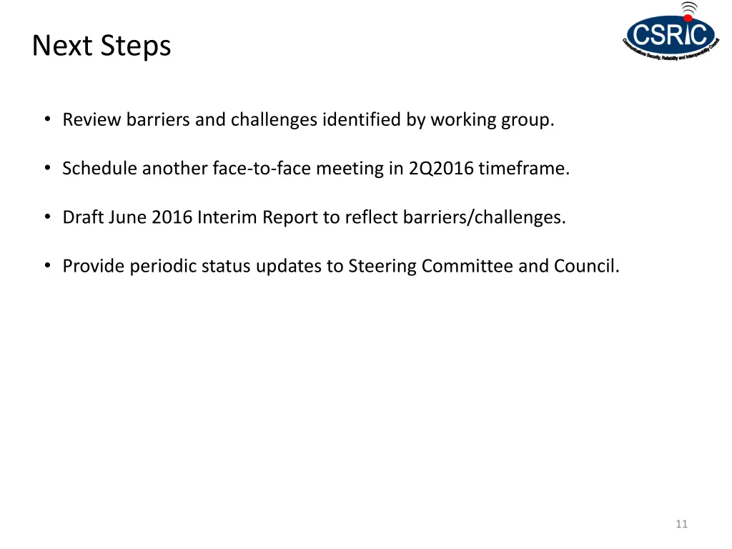 next steps