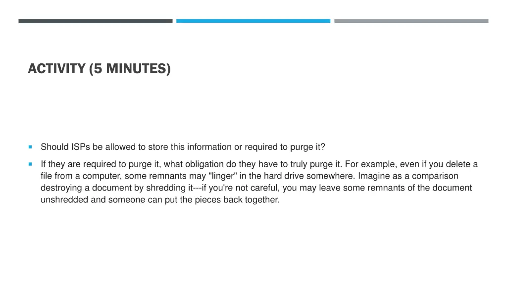 activity 5 minutes