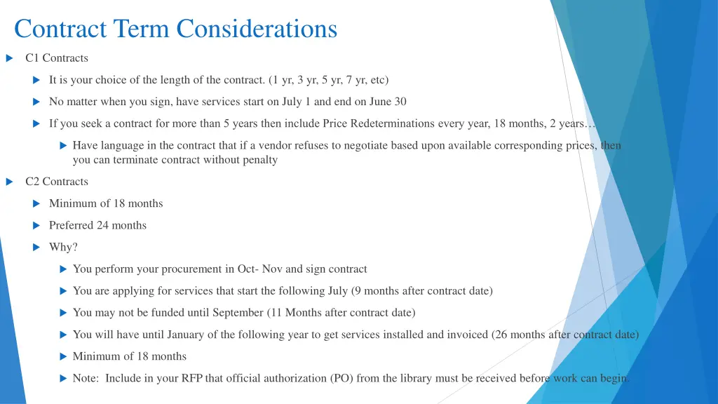 contract term considerations