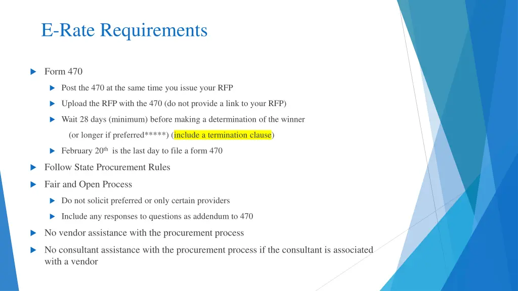 e rate requirements