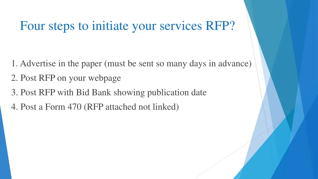 four steps to initiate your services rfp