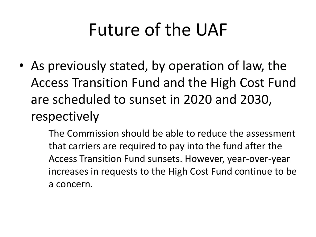 future of the uaf 1