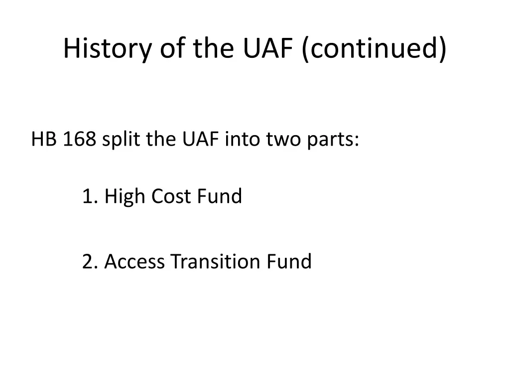 history of the uaf continued