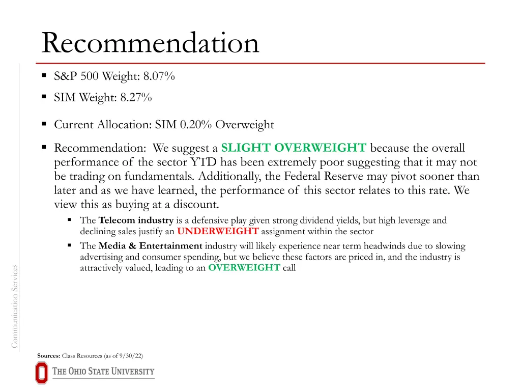 recommendation