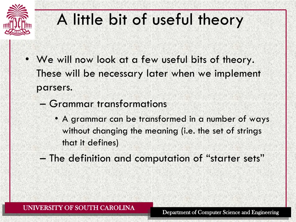 a little bit of useful theory