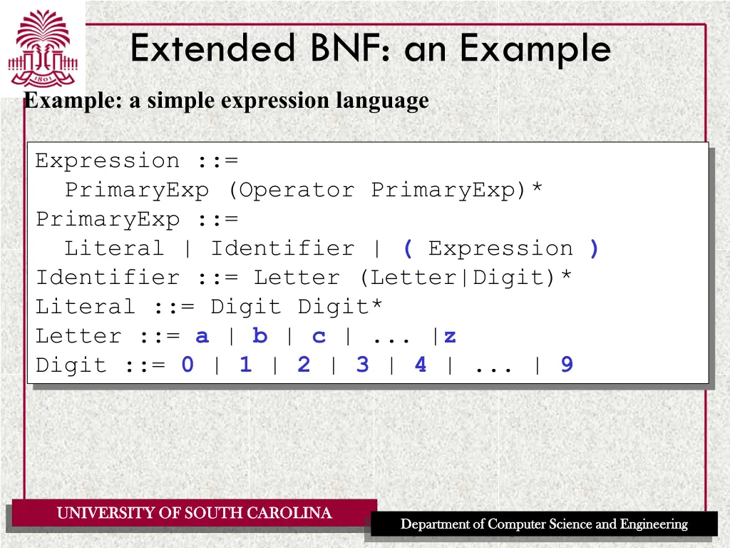 extended bnf an example