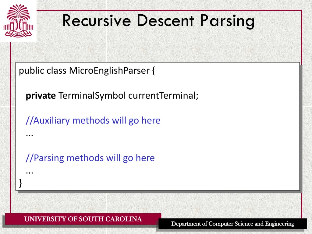 recursive descent parsing 2