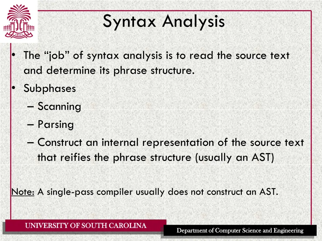 syntax analysis