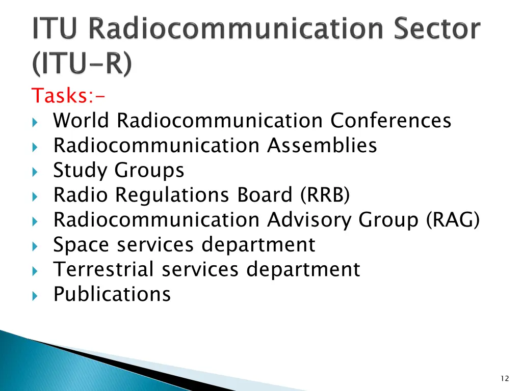 tasks world radiocommunication conferences