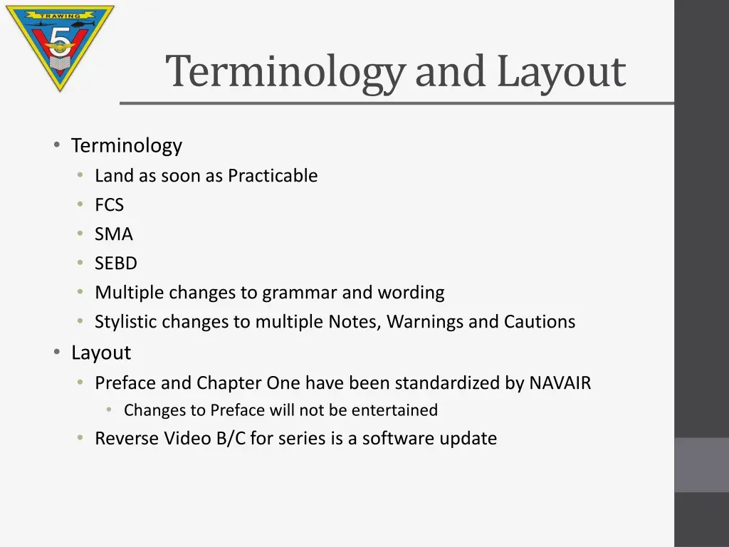 terminology and layout