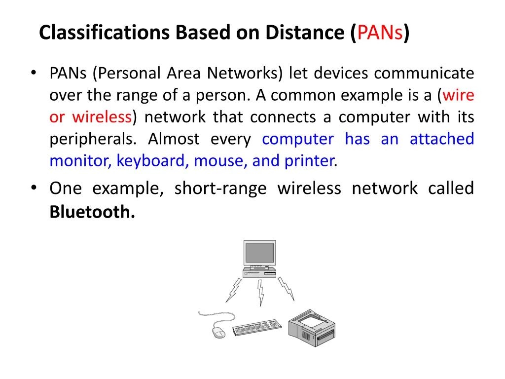 classifications based on distance pans