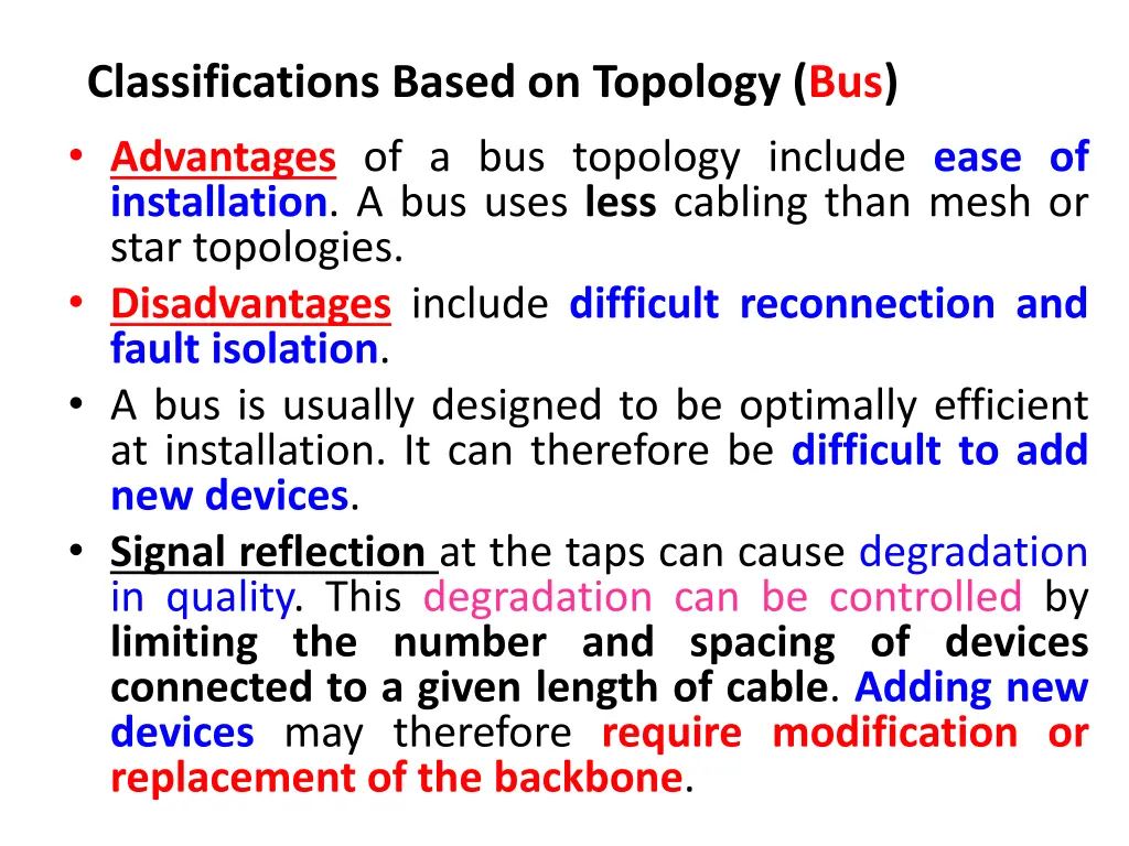 classifications based on topology bus 1