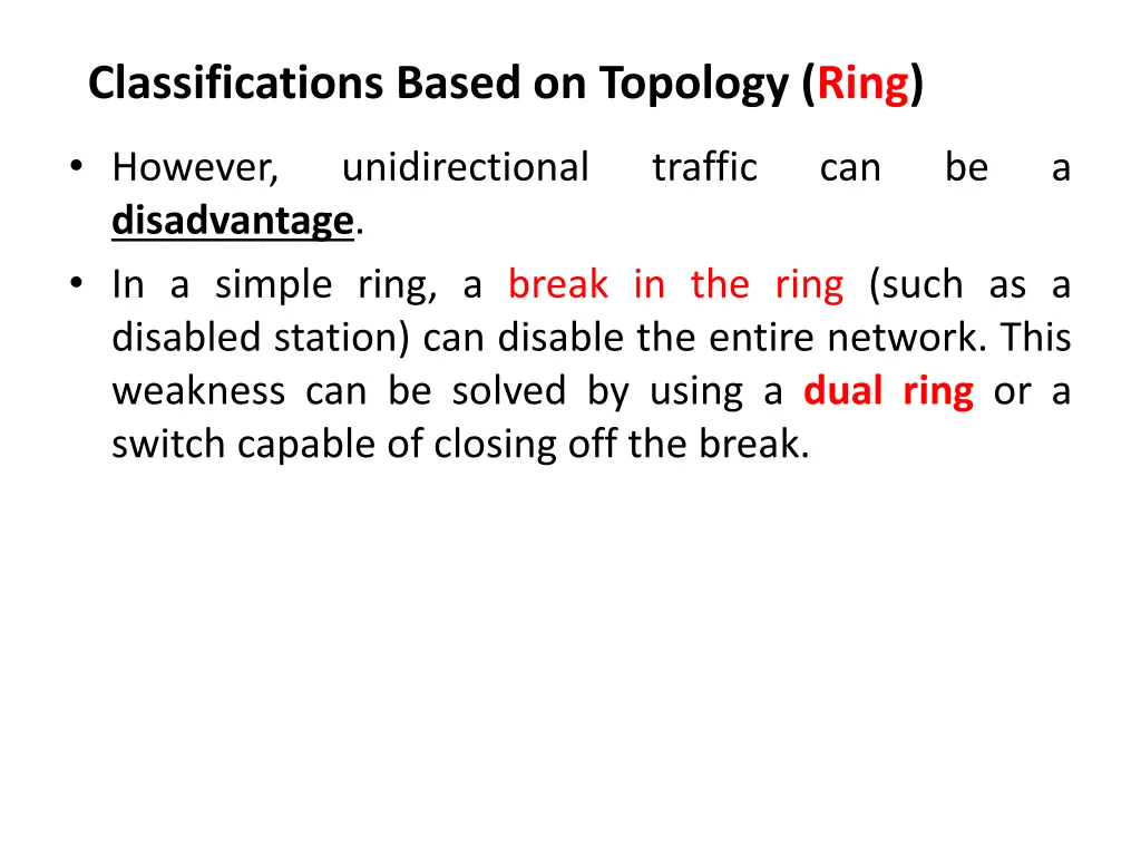 classifications based on topology ring 2