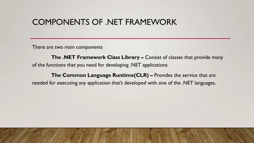 components of net framework