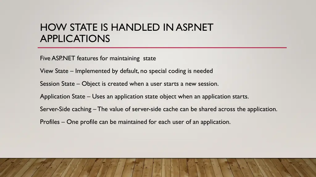 how state is handled in asp net applications 1