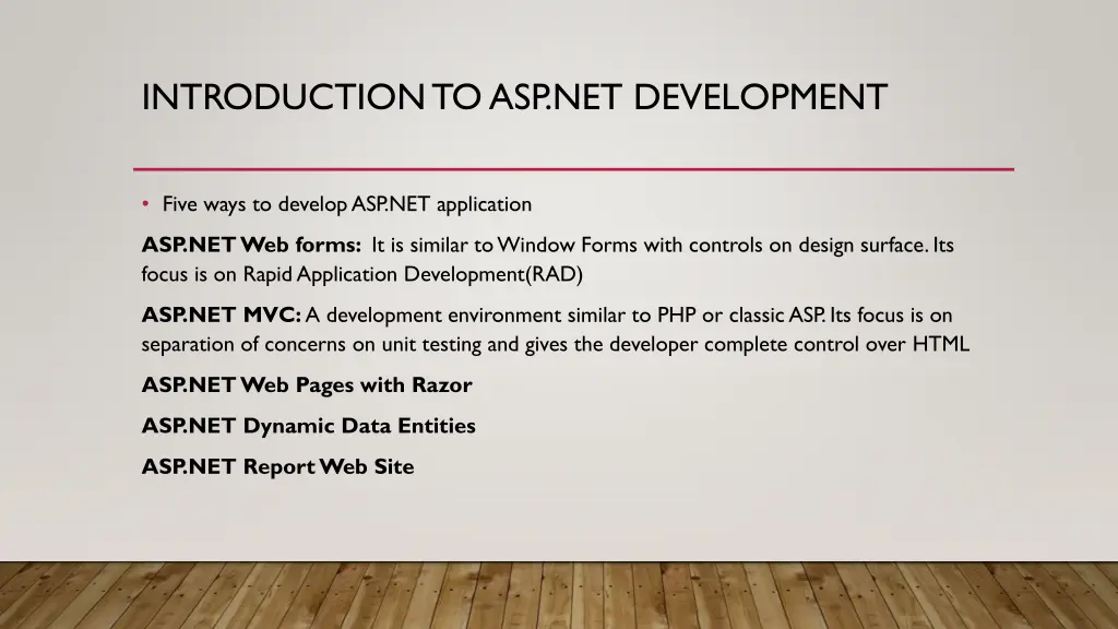 introduction to asp net development