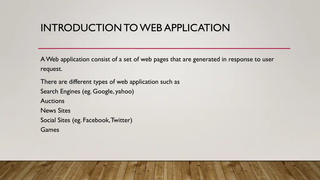 introduction to web application