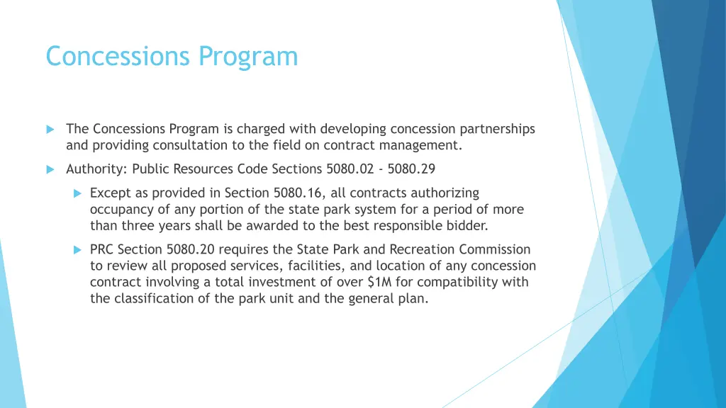 concessions program