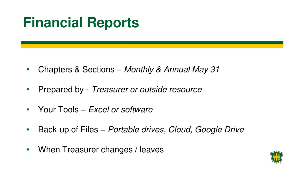 financial reports